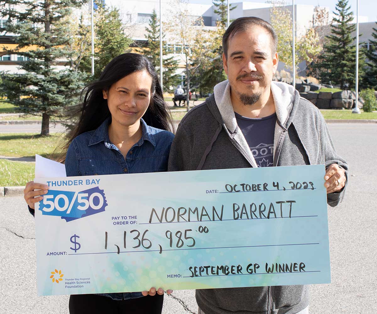 Norman Barratt of Ignace, Thunder Bay 50/50 Grand Prize winner &mdash; $1,136,985, September 2023